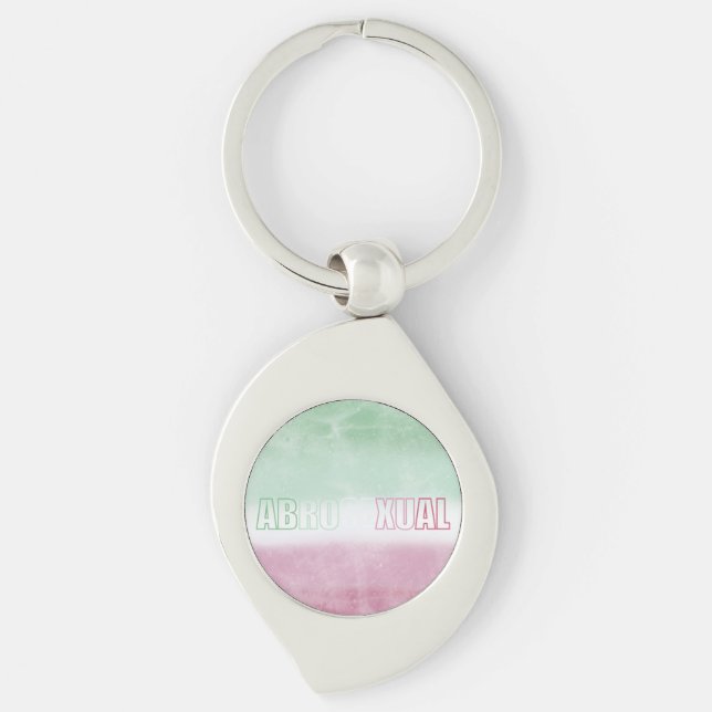 Abrosexual pride flag key ring swirl silverfärgad nyckelring (Framsidan)