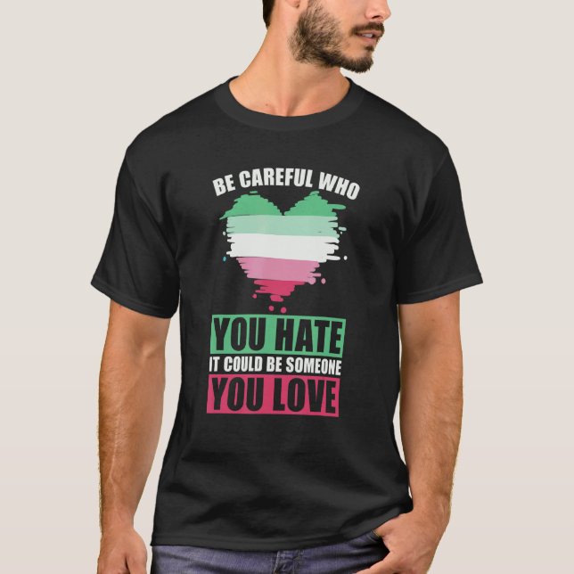 Abrosexualitet Flagga Heart Lgbt Pride Månadskö Ab T Shirt (Framsida)