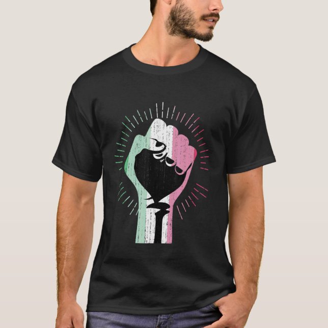 Abrosexuality Flag Pride Fist Queer Lgbt Abrosexua T Shirt (Framsida)