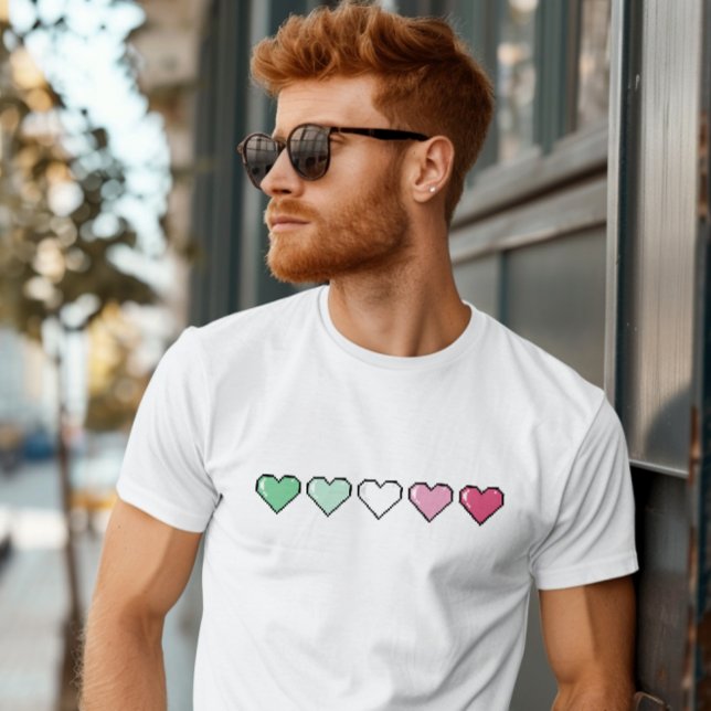 Abrosexuell Flagga Pixel Heart T Shirt (Skapare uppladdad)