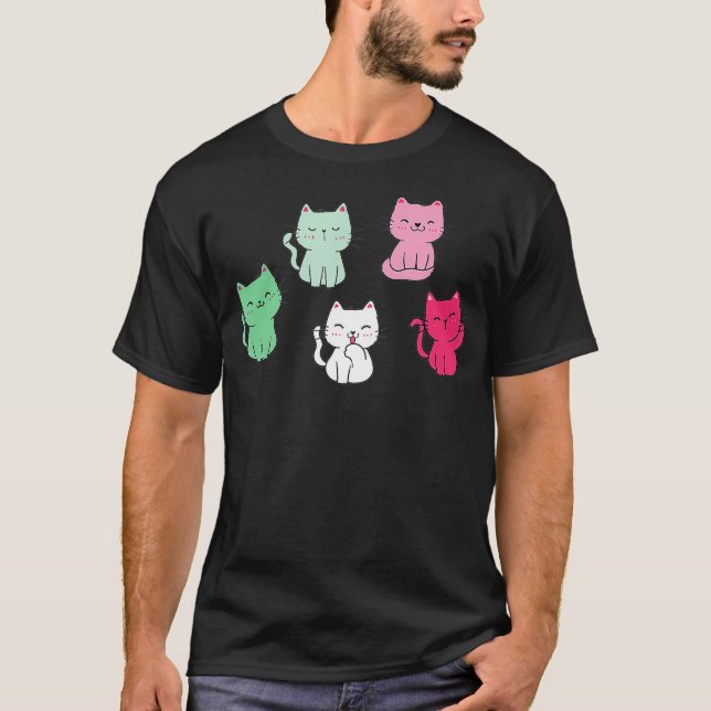 Abrosexuellt Pride Kawaii Cat Abro Kittens LGBT HB T Shirt (Framsida)