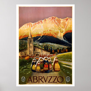 Abruzzerna Italien nationalpark Vintage resor Poster
