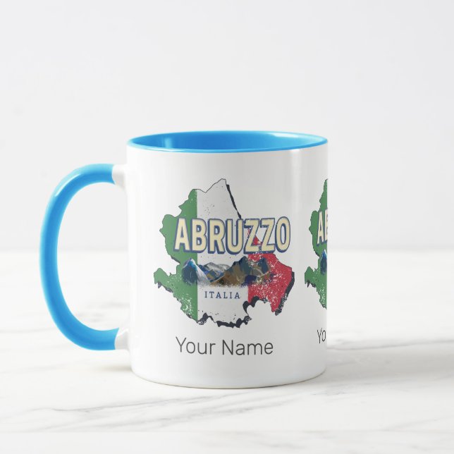 Abruzzerna Italien Retro Regionen Karta Vintage So Mugg (Vänster)