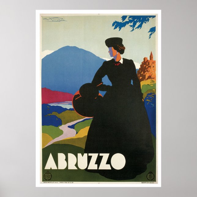 Abruzzerna Italien Vintage Poster (Framsidan)