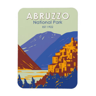 Abruzzerna National Park Italien Travel Art Vintag Magnet