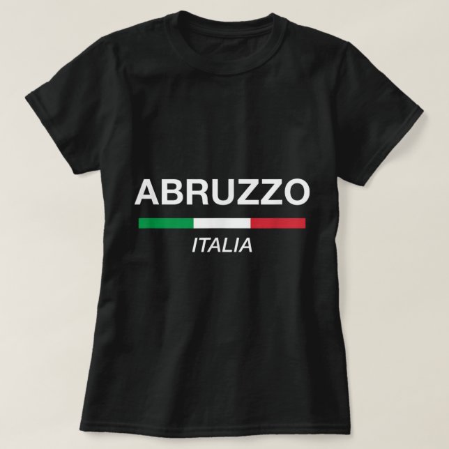 Abruzzo Italiana Namn Family Reunion Italien Flagg T Shirt (Design framsida)