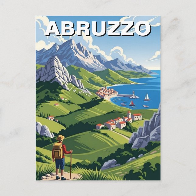Abruzzo Italien Resa Vykort (Framsida)