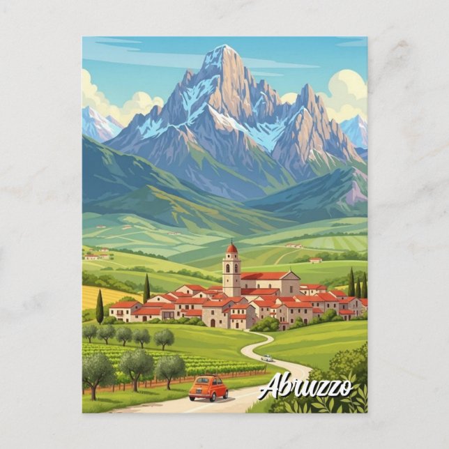 Abruzzo Italien Resa Vykort (Framsida)