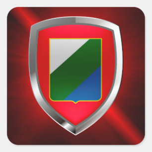 Abruzzo Mettalic Emblem Fyrkantigt Klistermärke