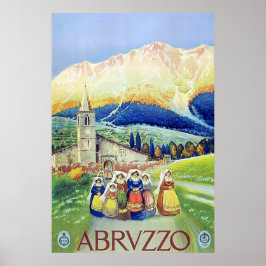Abruzzo ~ Vintage Italienska resandet. Poster