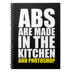 Abs görs i köket och Photoshop - roligt Anteckningsbok Med Spiral