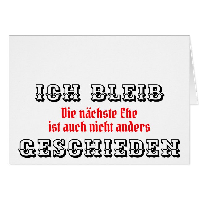 Absage an die Männerwelt Hälsningskort (Framsidan Horizontal)