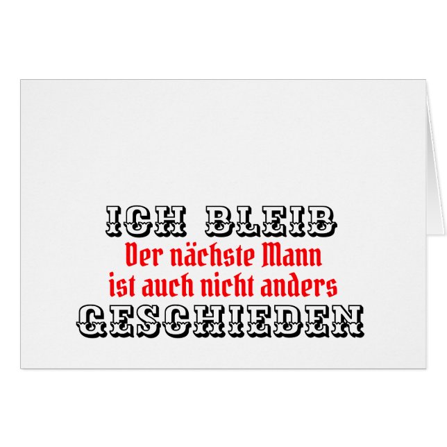 Absage an die Männerwelt Hälsningskort (Framsidan Horizontal)