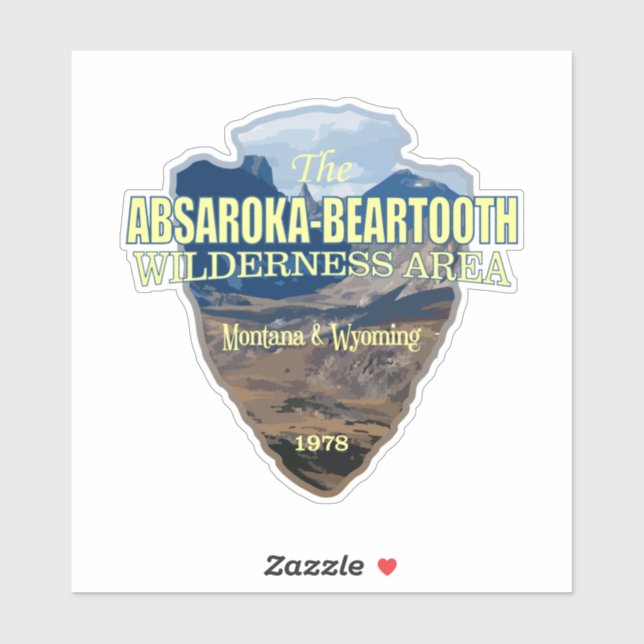 Absaroka-Beartooth Wilderness (pilhuvud) Klistermärken (Ark)