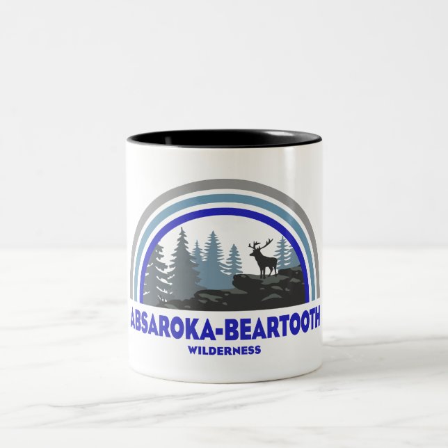 Absaroka - Beartooth Wilderness Regnbågehjort Två-Tonad Mugg (Center)
