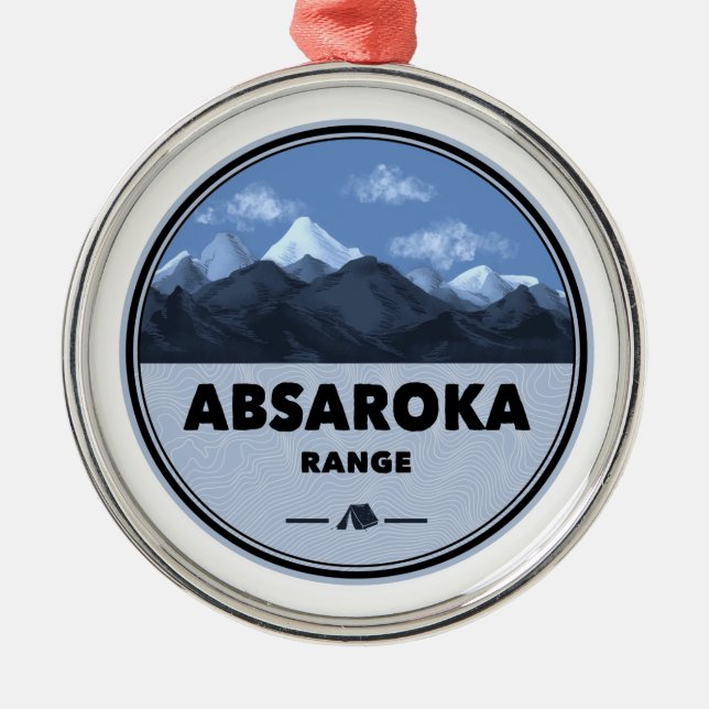 Absaroka Range Montana Wyoming Camping Julgransprydnad Metall (Framsidan)