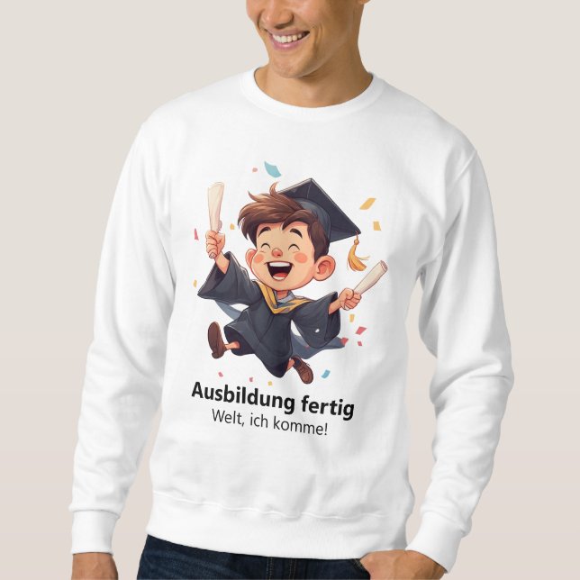 Abschluss T-Shirt Lång Ärmad Tröja (Framsida)