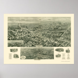 Absecon, NJ Panoramic Karta - 1924 Poster
