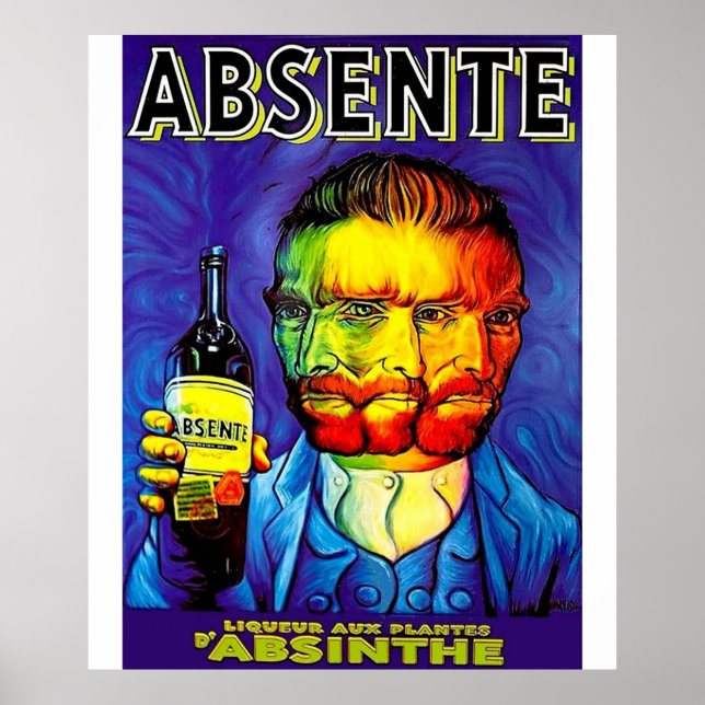 Absente Absinthe Van Gogh Parody Vintage Poster (Framsidan)