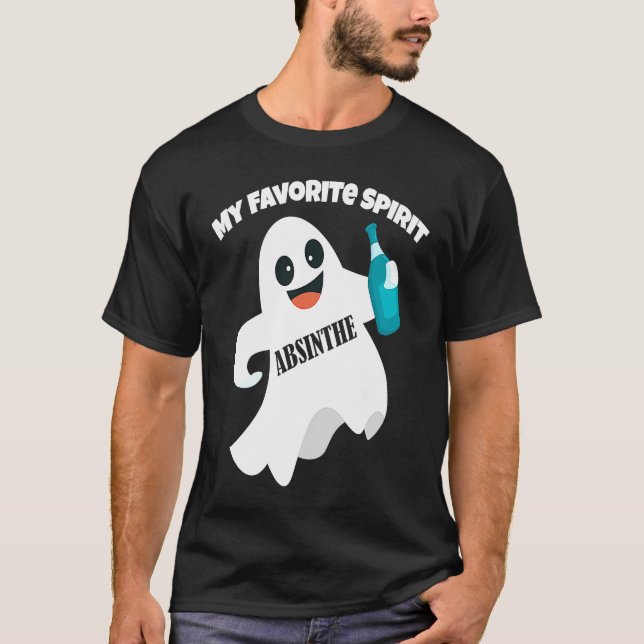 Absint är min favorit sprit Halloween Drickande Co T Shirt (Framsida)