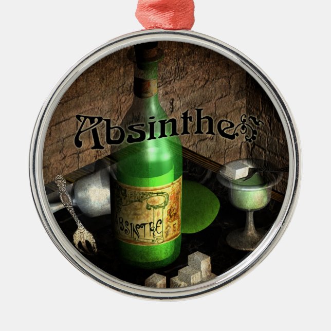 Absintfatstillbild Julgransprydnad Metall (Framsidan)