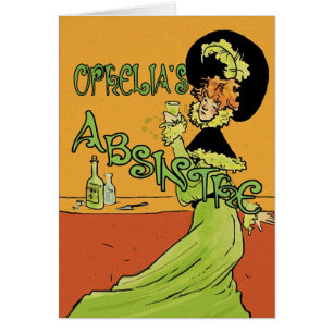 Absinthe 1890-talet Stil Hälsningskort