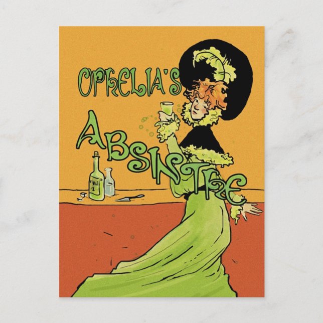 Absinthe 1890-talet Stil Vykort (Framsida)