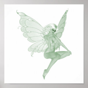 Absinthe Art Namnteckning Grönt Fairy 1A Poster