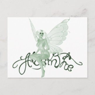 Absinthe Art Namnteckning Grönt Fairy - Absinthe Vykort