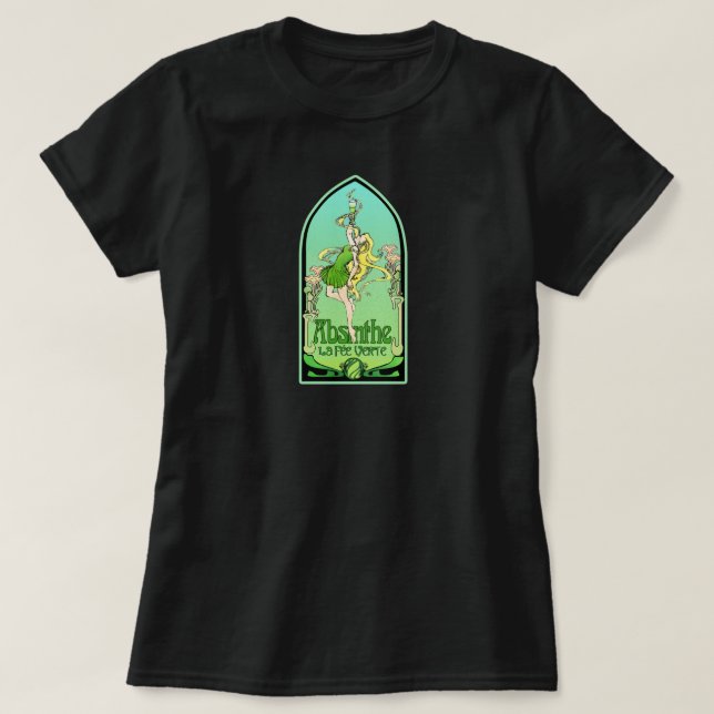 Absinthe Art nouveau Tee Shirt (Design framsida)