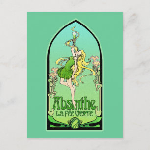 Absinthe Art nouveau Vykort
