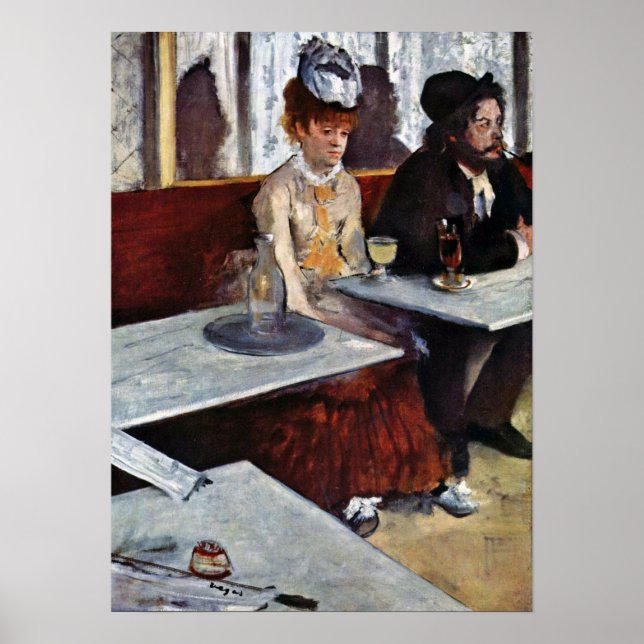 Absinthe av Edgar Degas Poster (Framsidan)