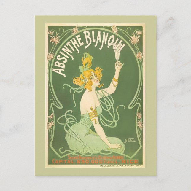 Absinthe Blanqui Nover Fine Art Vykort (Framsida)
