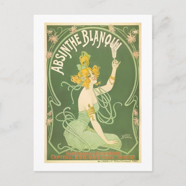 Absinthe Blanqui Nover Fine Art Vykort (Framsida)