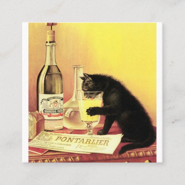 Absinthe Bourgeois Fyrkantigt Visitkort (Framsida)