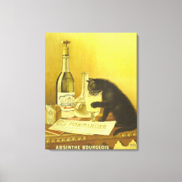 Absinthe Bourgeois och Cat Bra Vintage affisch Canvastryck