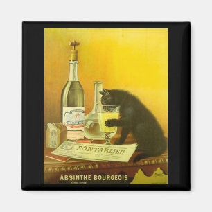 Absinthe Bourgeois och Cat Bra Vintage affisch Magnet