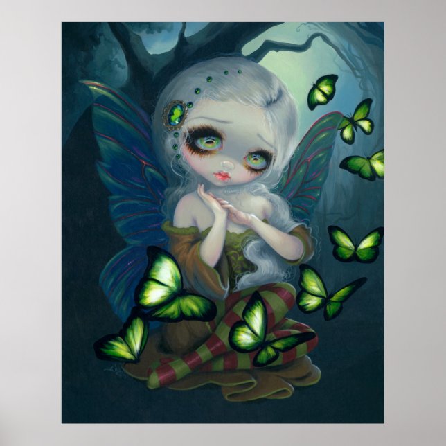 Absinthe Butterflies ART PRINT absinthe fairy art Poster (Framsidan)