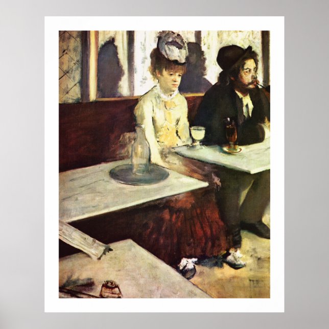 Absinthe Drinker av Edgar Degas Poster (Framsidan)