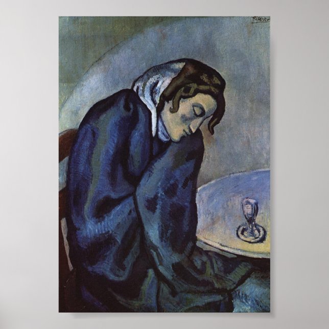 Absinthe Drinker by Pablo Picasso Poster (Framsidan)