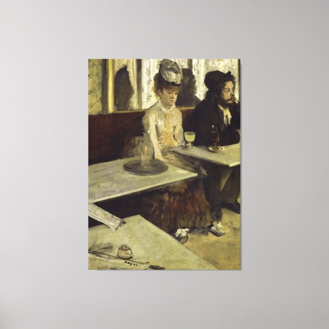Absinthe Drinker eller L'Absinthe av Edgar Degas Canvastryck (Framsida)