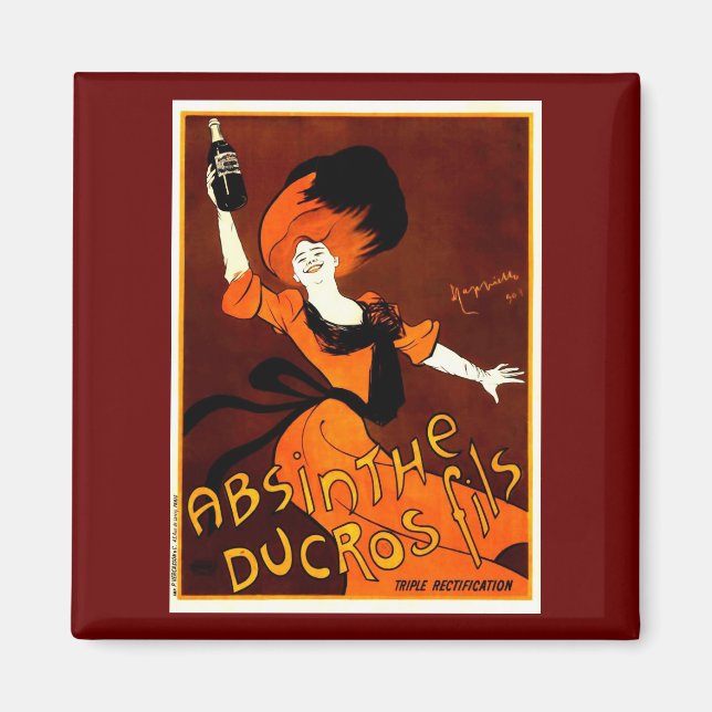 Absinthe Ducros Fils Leonetto Cappiello Fine Art Magnet (Framsidan)
