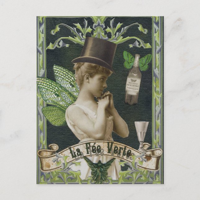 Absinthe Fairy Postcard Vykort (Framsida)
