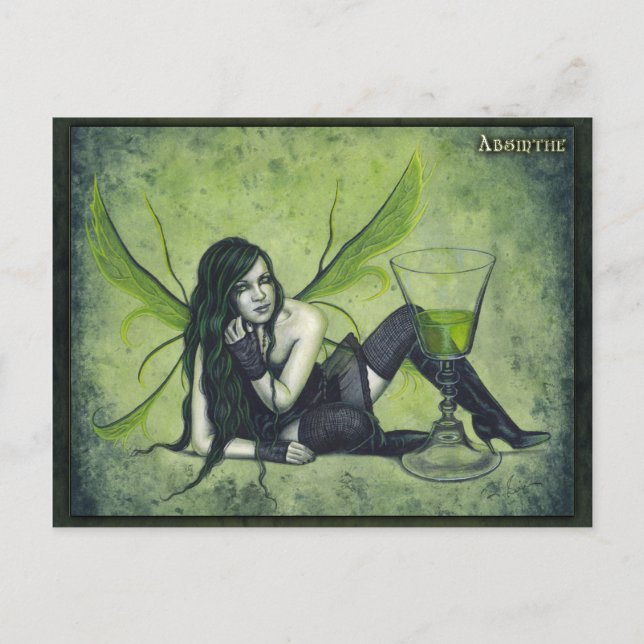 Absinthe Fairy Postcard Vykort (Framsida)