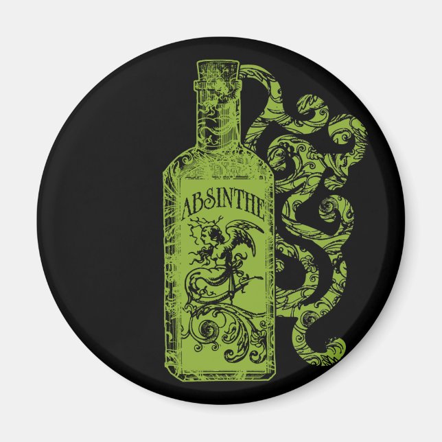 Absinthe Flaska Swirls Magnet (Framsidan)
