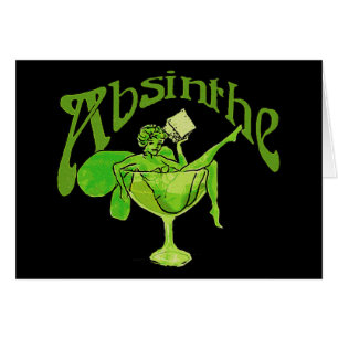 Absinthe Girl in Glass Hälsningskort