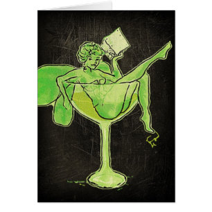 Absinthe Girl In Glass (ingen text) Hälsningskort