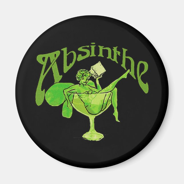 Absinthe Girl in Glass Magnet (Framsidan)