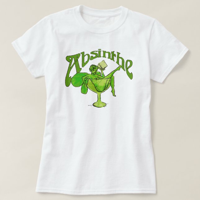 Absinthe Girl in Glass T-shirt (Design framsida)