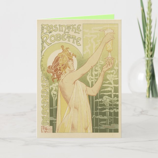 Absinthe Greeting Card Kort (Framsida)